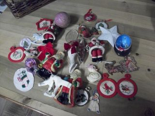 Assortment of Vintage Homemade Christmas Ornaments