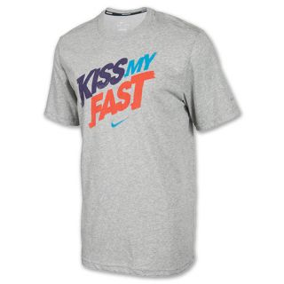 Mens Nike Kiss My Fast Tee Shirt Dark Grey Heather