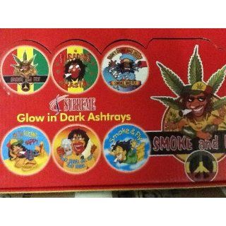 Glow in the Dark Ashtrays   Rastaman   6ct Everything