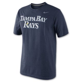 Mens Nike Tampa Bay Rays MLB Tri Blend Logo Baseball T Shirt