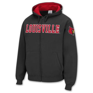 Louisville Cardinals Mens Full Zip Hoodie Black