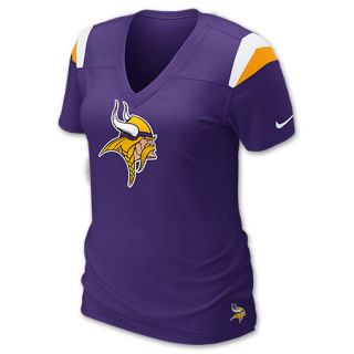 Nike NFL Minnesota Vikings Womens V Neck Tee Shirt