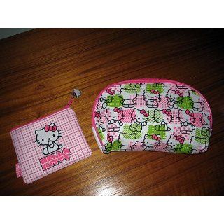 Hello Kitty Cosmetics Bags in Green and Pink 2Pc