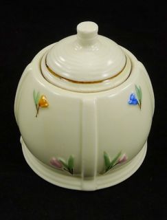 Vintage Honey Pot Sugar Jar Pottery Ceramic Container Lid Glazed Hall