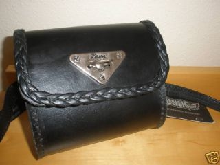 Unik Motorcycle Leather Accessories Black Bag w Strap