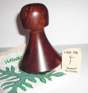 Vintage Kui Poi Hawaiian Hardwood Poi Pounder Paperweight Made in