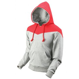 Ililily Womens Double Layer Cotton Hooded Sweatshirt Two Tone Color