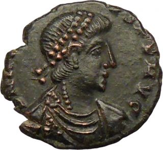 Honorius Crowning by Victory Arcadius Brother 395AD Ancient Roman Coin