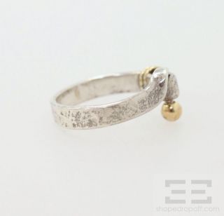  Co Sterling Silver 18K Gold Hook Eye Bracelet Ring Set Size 6