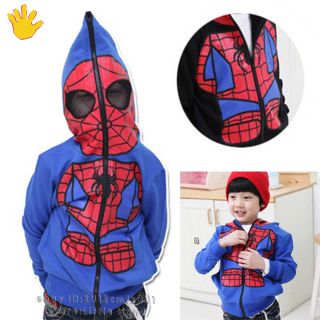 Kids Spiderman Coats Boys Clothes Hoodies Full Zipper Mask Jackets