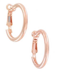 New Rose Gold Plated Clip on Hoop Earrings Made in USA 15 16