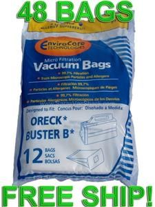 48 Micro Bags for Oreck Buster B BB Handheld Vacuum