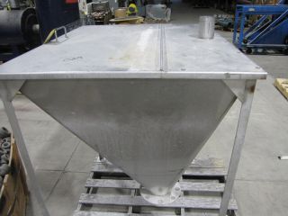 10 Cubic ft Used Stainless Hopper Bin Square 3 Ft