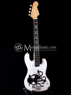 Miniature Guitar Mark Hoppus Fender Jazz Bass Octopus White Custom