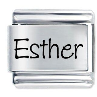 Pugster Name Esther F Italian Charm Pugster Jewelry
