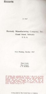 Hornady Handbook of Cartridge Reloading 1st Printing OCTOBER1967