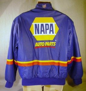 Napa Blue Leather Racing Jacket Small Hornaday NASCAR