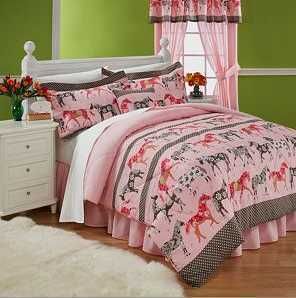  Sally Western Comforter Set Pink Girls Cowboy Horse Pony