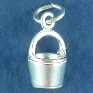 Sterling Silver Horse Feed Water Bucket Tack Charm
