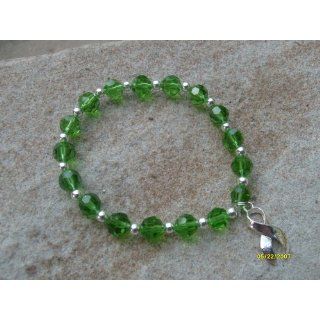 Green Glass Bead Awareness Bracelet   (Fundraising Idea