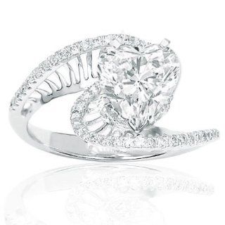75 Carat Pave Set Round Diamonds Engagement Ring Jewelry 