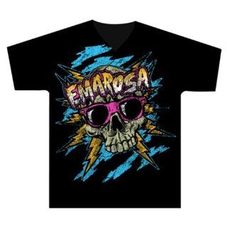 EMAROSA   Lightning Skull   Black V neck t shirt   size