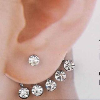 Top Hot Fashion Jewelry Wedding Earring Ladys Rhinestone Cuff Stud