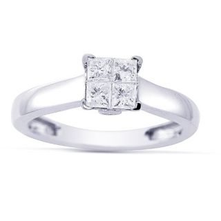 Womens 14k White Gold Engagement Ring (1/4 cttw I J Color, I1 I2