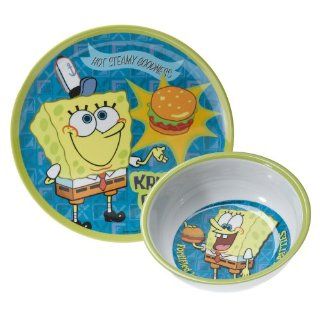 Zak Designs SpongeBob 8 Piece Plate And Bowl Set Kitchen