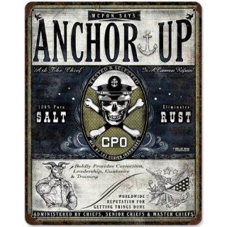 Anchor Up Allied Military Metal Sign   Garage Art Signs