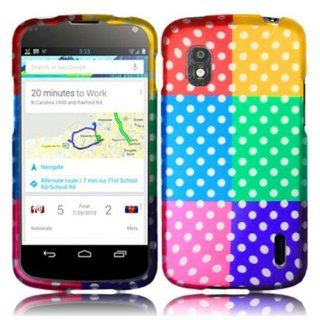 Colorful Polka Rubberized Hard Cover Case for LG Nexus 4