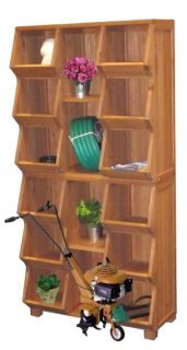 NEW Garden Home Garage Storage 6 Cubby Shelves Oil Stain Fir Wood
