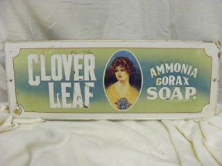 Vintage Reproduction Clover Leaf Ammonia Borax Soap Advertising Tin