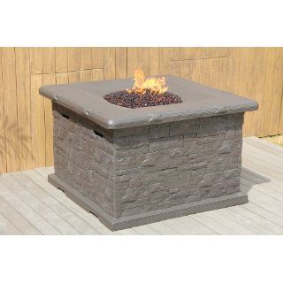 42 Square Faux Brick Outdoor Propane Fire Pit with