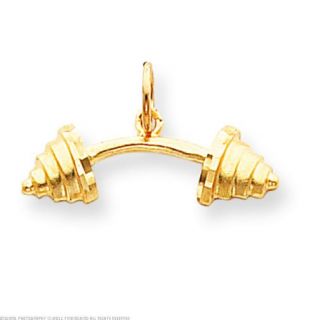 item 10k gold barbell charm weightlifting body builder gram weight 1