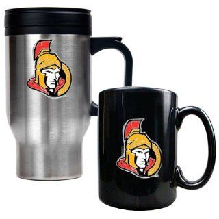 Ottawa Senators NHL Stainless Steel Travel Mug & Black