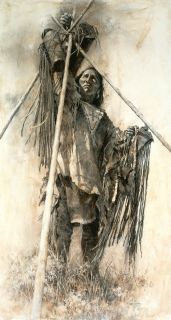 Howard Terpning Guarding The Lodge Paper Giclee 19 85