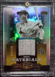 2006 UPPER DECK EPIC JOE DIMAGGIO GAME USED JERSEY CARD SP #ED 147/185