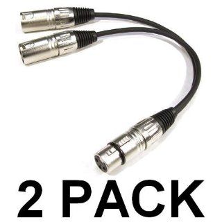 XLR Y ADAPTER SPLITTER PATCH CABLES   2 PACK   1 XLR