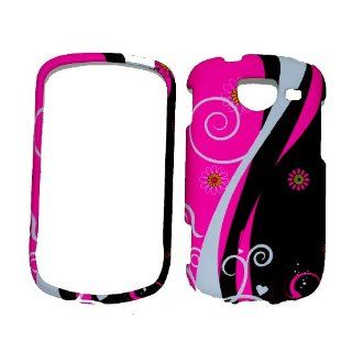 Black & Pink Swirl Design Rubberized Snap on Protective