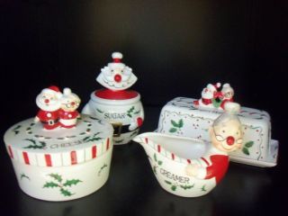 Vtg Holt Howard L M Pixieware Christmas Santa Dish Jar
