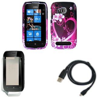 iFase Brand Nokia Lumia 710 Combo Purple Love Protective