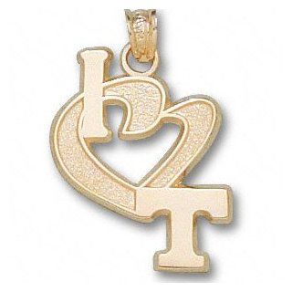 Tennessee Volunteers Solid 14K Gold I Heart T Pendant