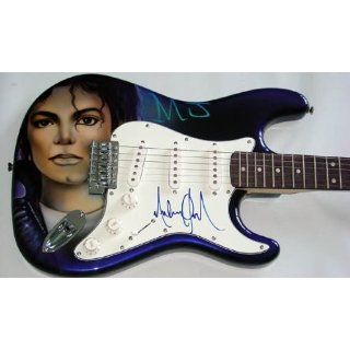 Michael Jackson Autographed Signed Custom Airbrush Guitar