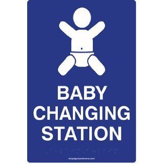 ADA Compliant Baby Changing Station Restroom Signs   6x9   