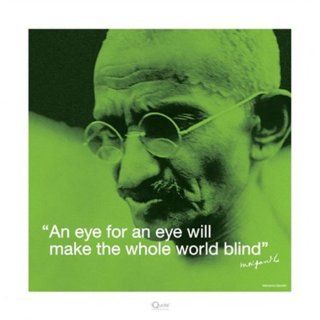 Gandhi Eye For An Eye Quote Motivational Poster 16 x 16