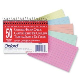 Oxford Spiral Bound Index Cards, Ruled, Perforated, 3inch