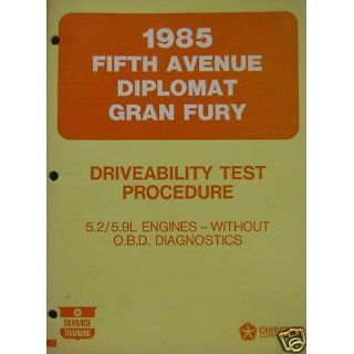 1985 Chrysler Driveability Test Procedure   5.2L engine