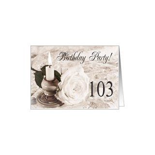 103 years elegant birthday party invitation with rose and