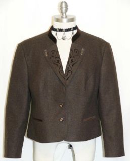 LODEN FREY Brown BOILED WOOL German Women Hunting Riding Sport Suit